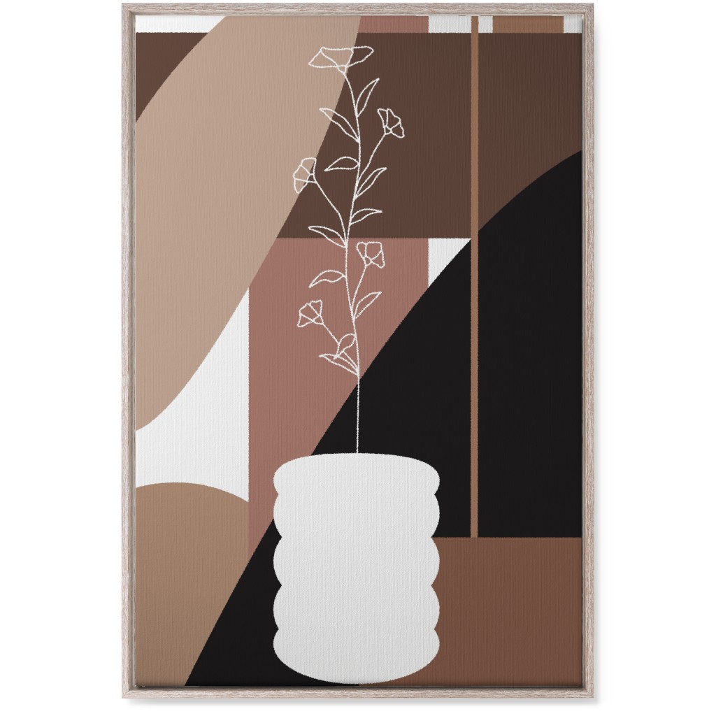 Botanical Abstract Shapes - Neutral Wall Art, Rustic, Single piece, Canvas, 24x36, Beige, Pearl