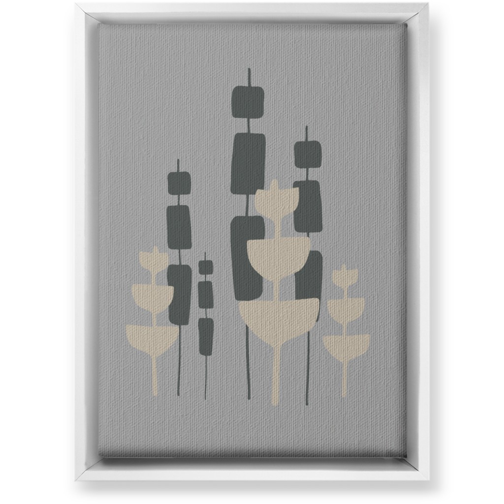 Cattail & Pods Wall Art, White, Single piece, Canvas, 10x14, Gray