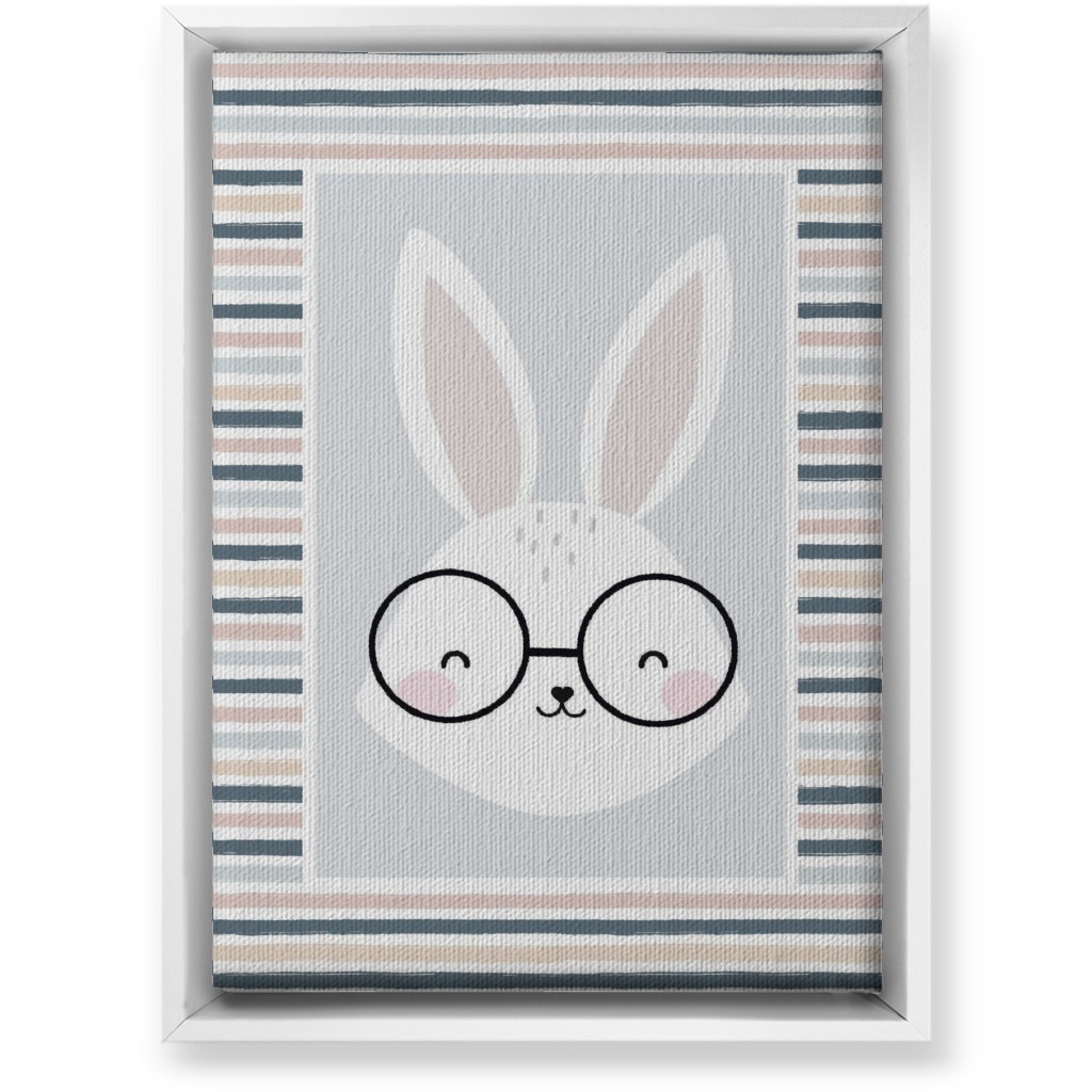 Spring Baby Boy Bunny - Neutral Soft Palette Wall Art, White, Single piece, Canvas, 10x14, Blue