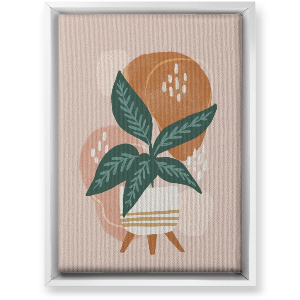 House Plant on Blush Wall Art, White, Single piece, Canvas, 10x14, Pink