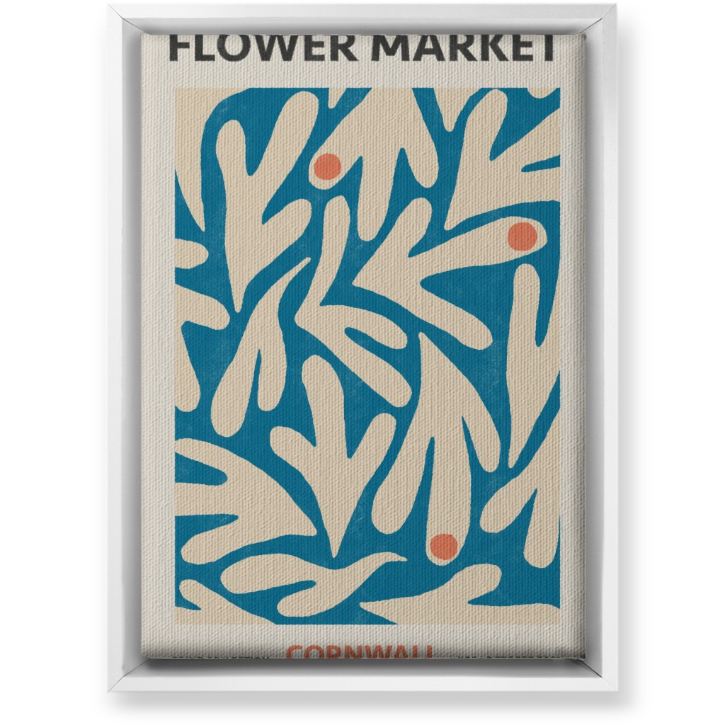Flower Market - Blue Wall Art, White, Single piece, Canvas, 10x14, Blue