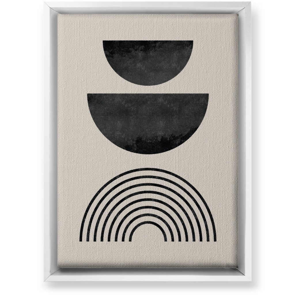 Minimal Geometric and Rainbow - Neutral Wall Art, White, Single piece, Canvas, 10x14, Beige