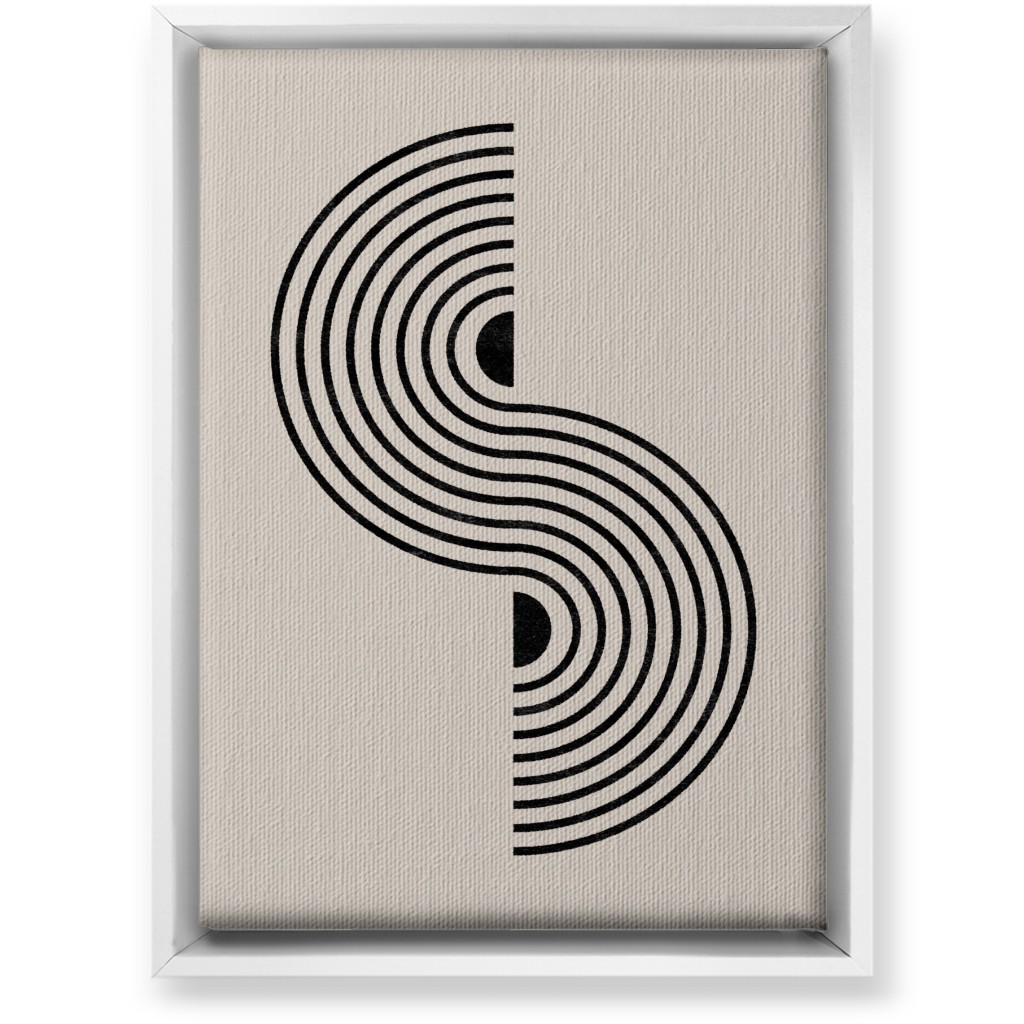 Minimal Geometric Lines - Neutral Wall Art, White, Single piece, Canvas, 10x14, Beige, Pearl