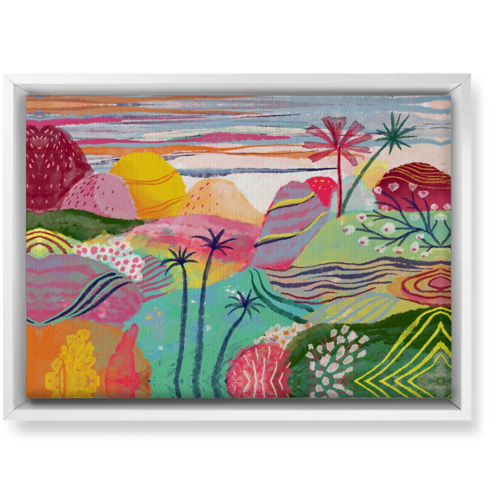 Abstract Dreamy Hills - Vibrant Wall Art, White, Single piece, Canvas, 10x14, Multicolor