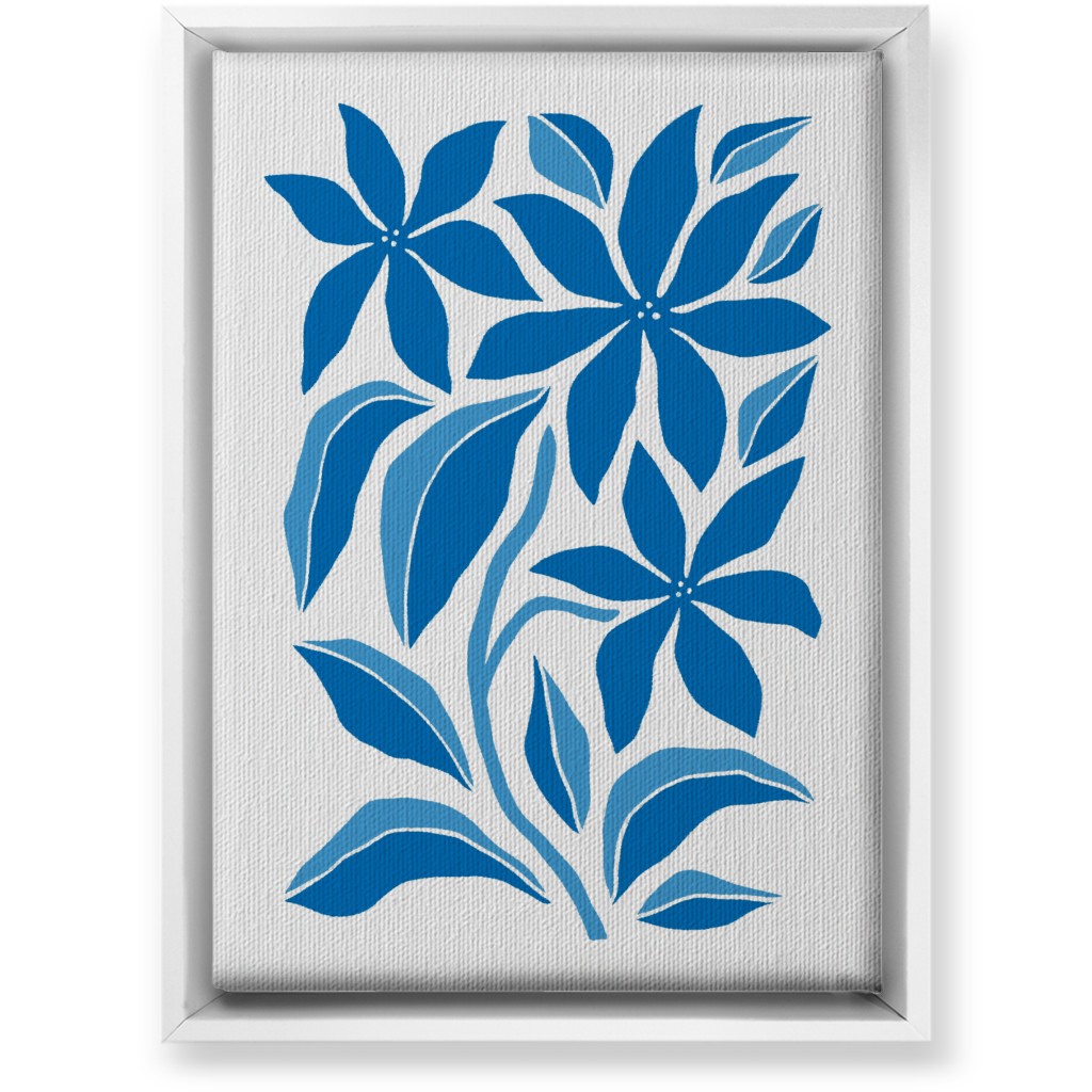Minimalist Block Botanical Floral - Blue Wall Art, White, Single piece, Canvas, 10x14, Blue