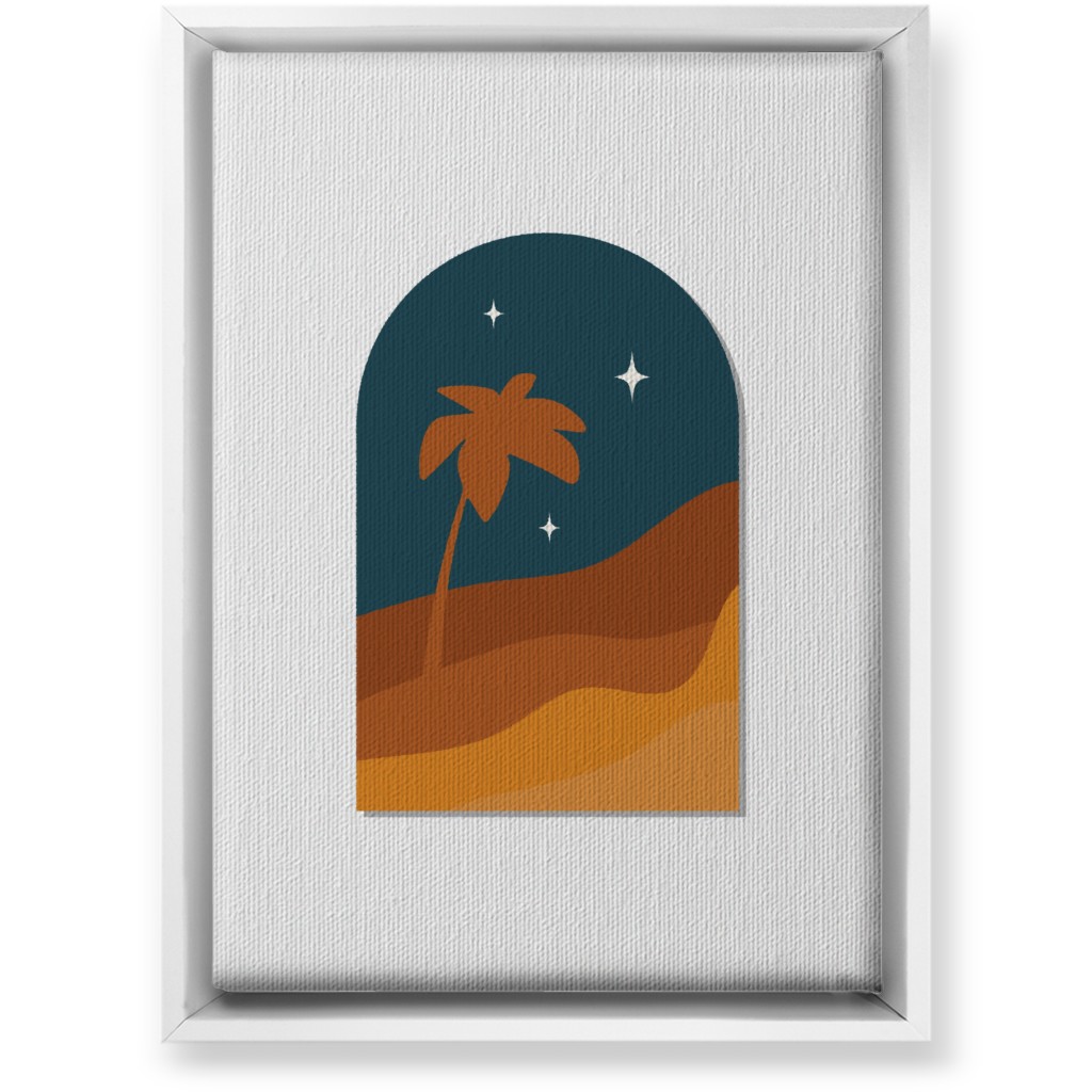 Abstract Landscape in Window With Tree Wall Art, White, Single piece, Canvas, 10x14, Multicolor, Tawny