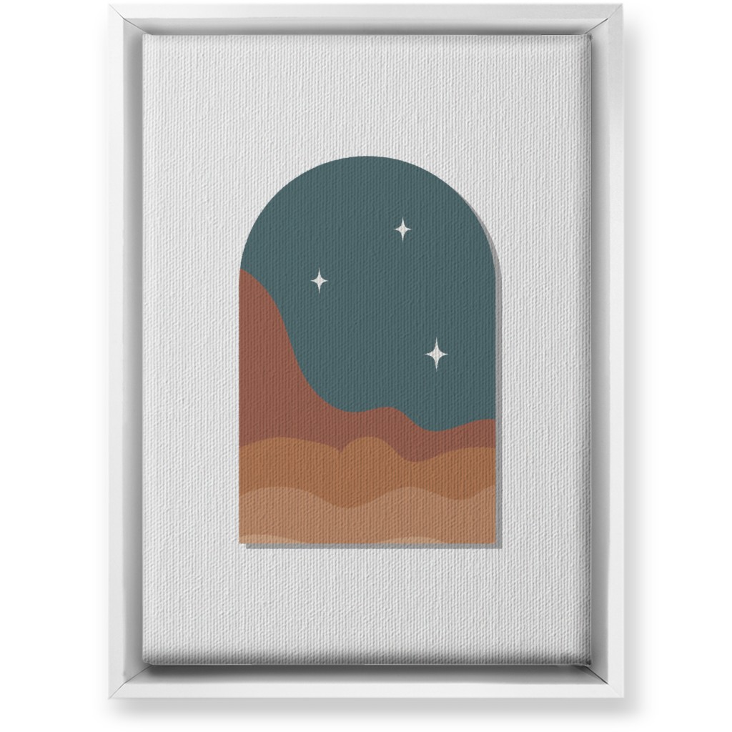 Abstract Landscapes in Windows Night Wall Art, White, Single piece, Canvas, 10x14, Multicolor