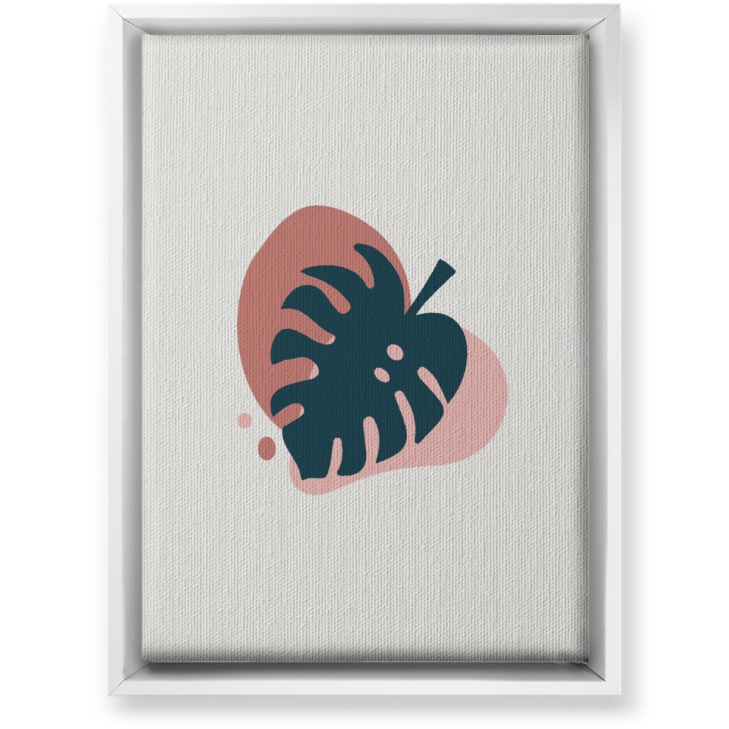 Shapes and Fern Leaf Iv Wall Art, White, Single piece, Canvas, 10x14, Pink, Whisper