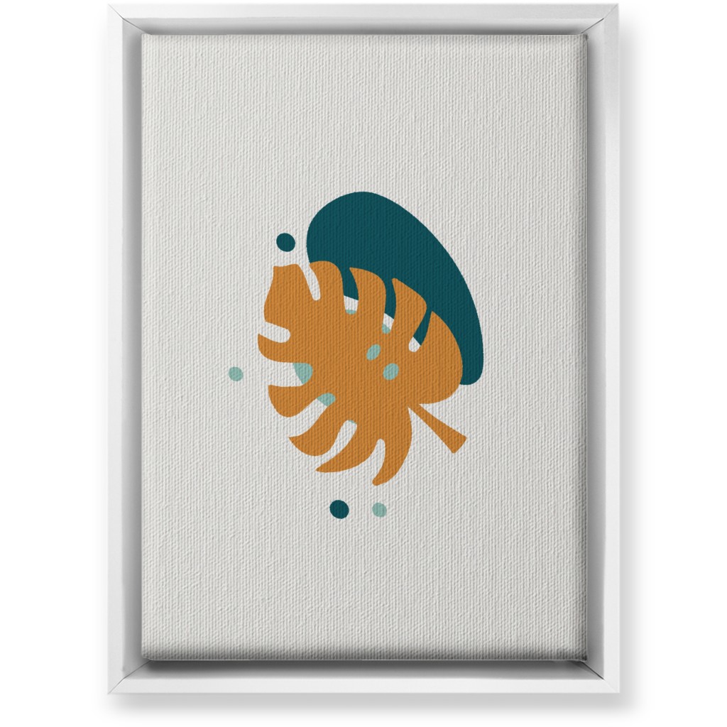 Shapes and Fern Leaf Iii Wall Art, White, Single piece, Canvas, 10x14, Multicolor