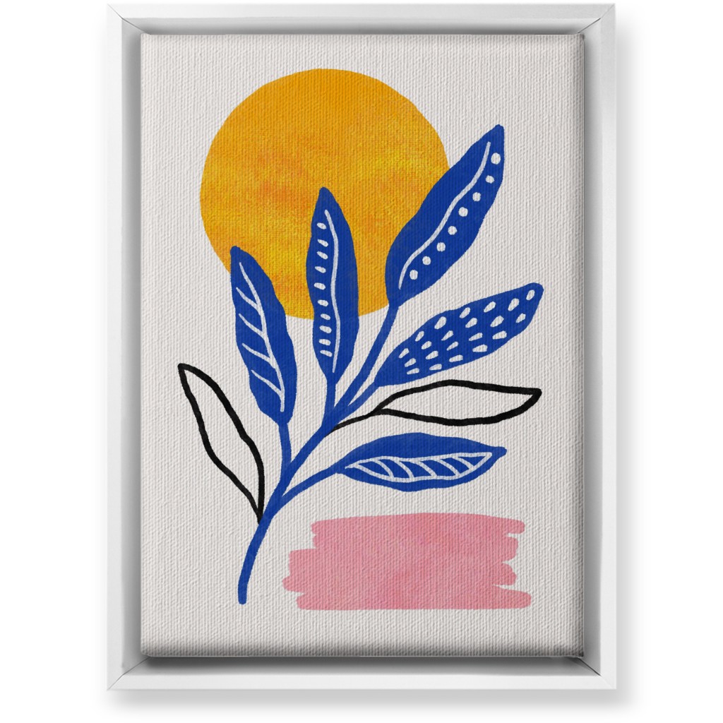 Leaves At Sunset Wall Art, White, Single piece, Canvas, 10x14, Multicolor