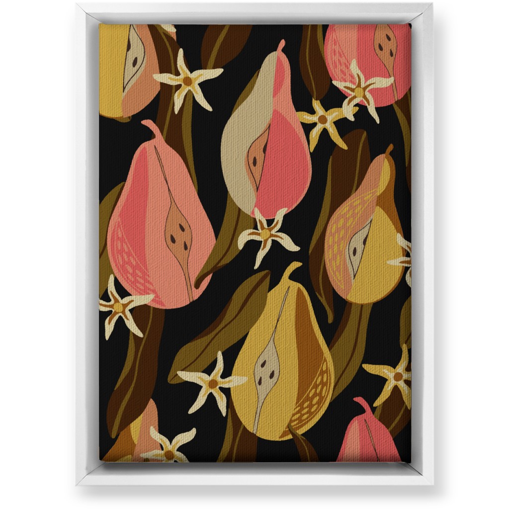 Minimal Pears Portrait - Multi Wall Art, White, Single piece, Canvas, 10x14, Pink