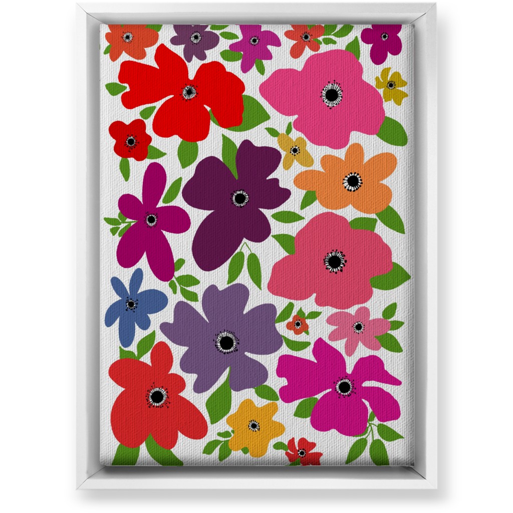 Floral Palooza - Multi Wall Art, White, Single piece, Canvas, 10x14, Multicolor
