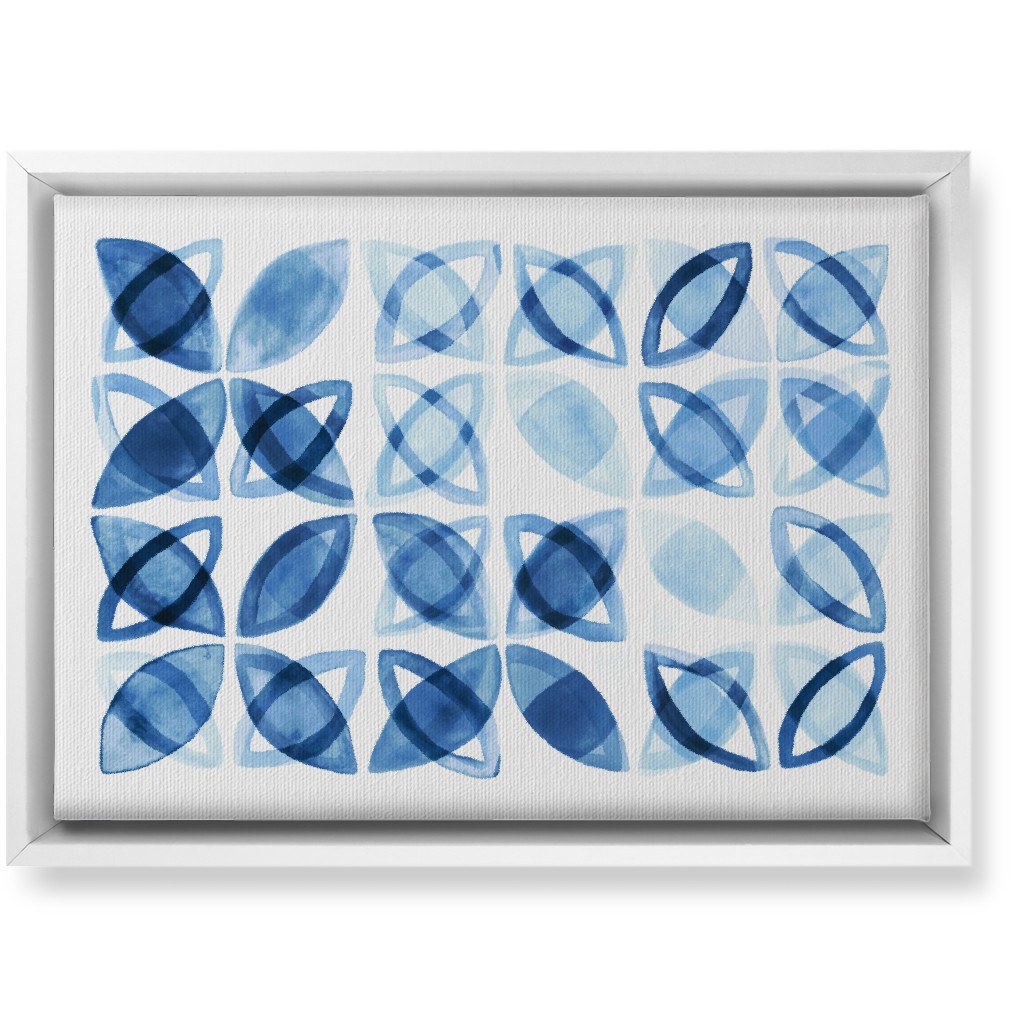 Washed Watercolor Shapes Wall Art, White, Single piece, Canvas, 10x14, Blue, Blue Suede