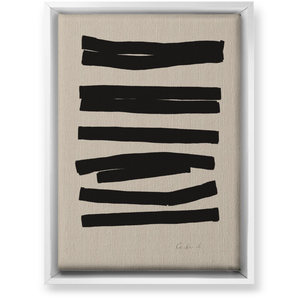 Bold Stripes Abstract Ii Wall Art, White, Single piece, Canvas, 10x14, Black