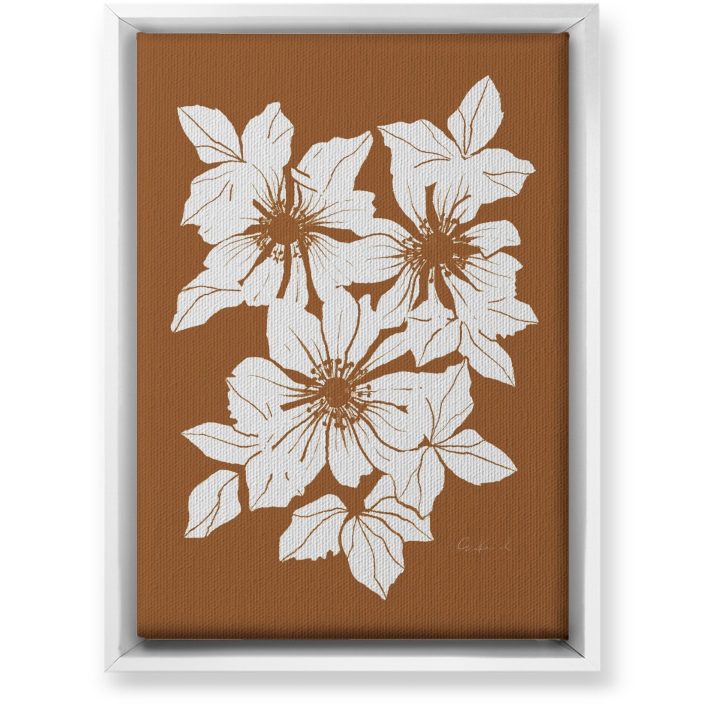 Botanical Big Anemones Wall Art, White, Single piece, Canvas, 10x14, Orange