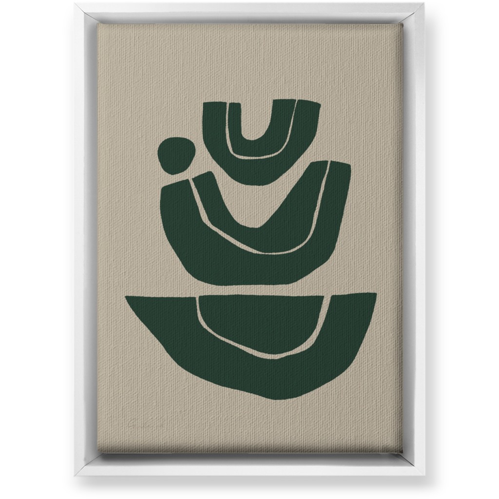 Geometric Abstract Stack Iii Wall Art, White, Single piece, Canvas, 10x14, Green, Seaweed