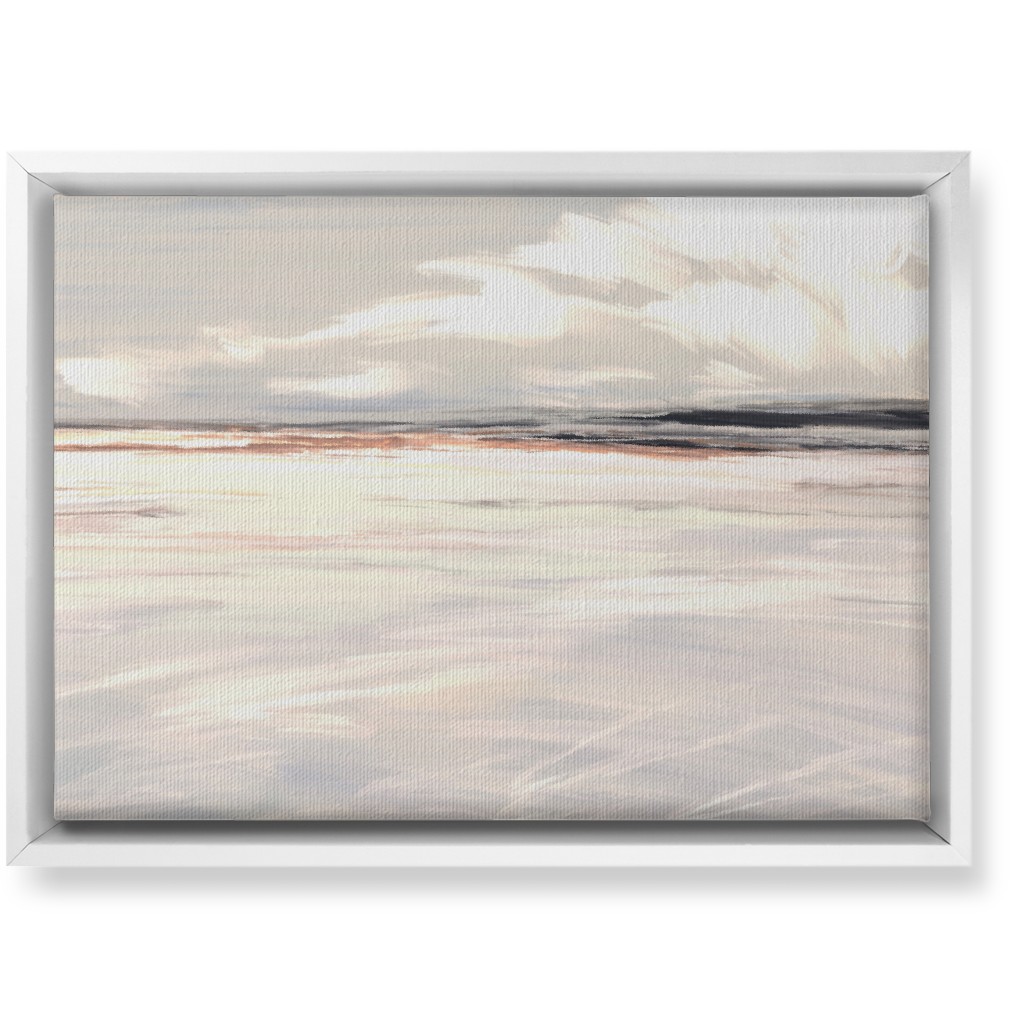 Ocean Sunset Seascape - Neutral Wall Art, White, Single piece, Canvas, 10x14, Blue, True Blue