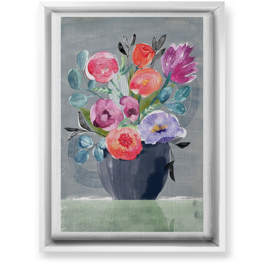 Floral Still Life - Multi Wall Art, White, Single piece, Canvas, 10x14, Multicolor