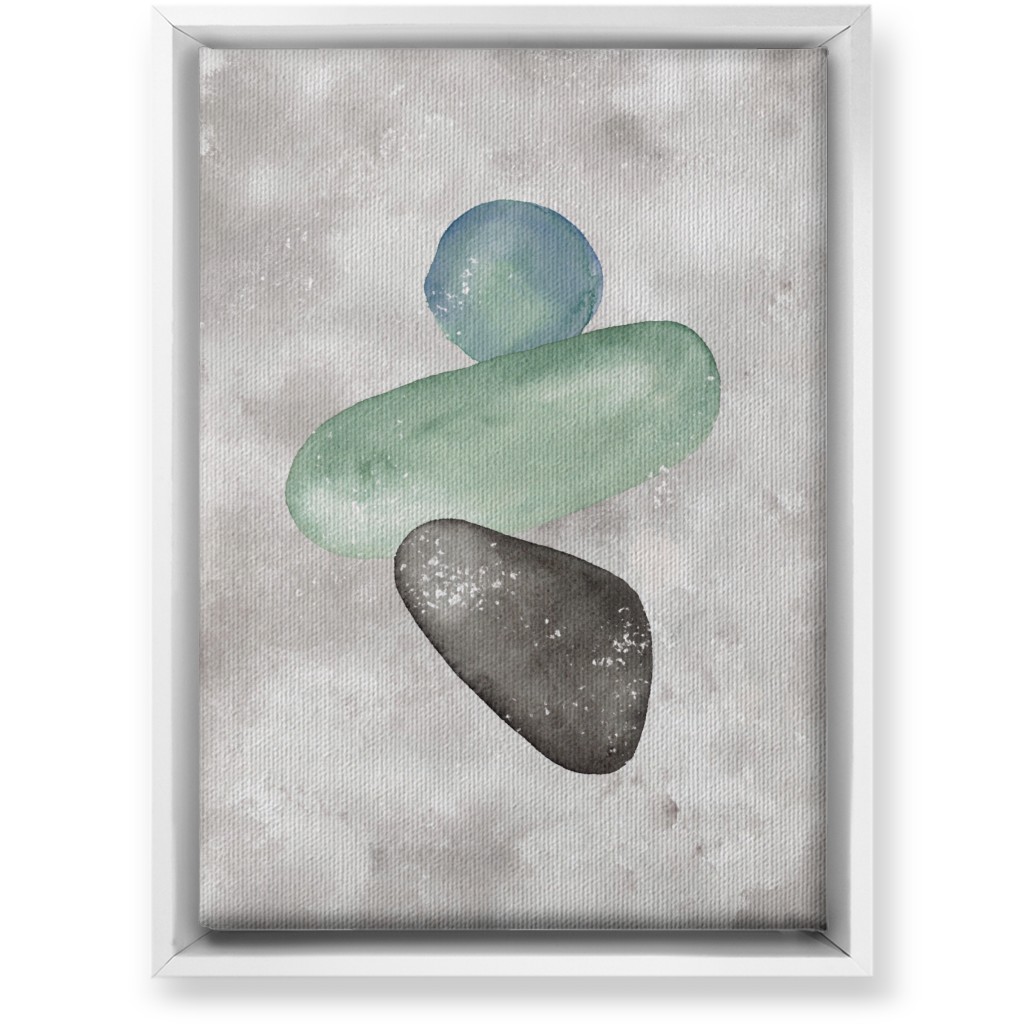 Three Stones Wall Art, White, Single piece, Canvas, 10x14, Multicolor