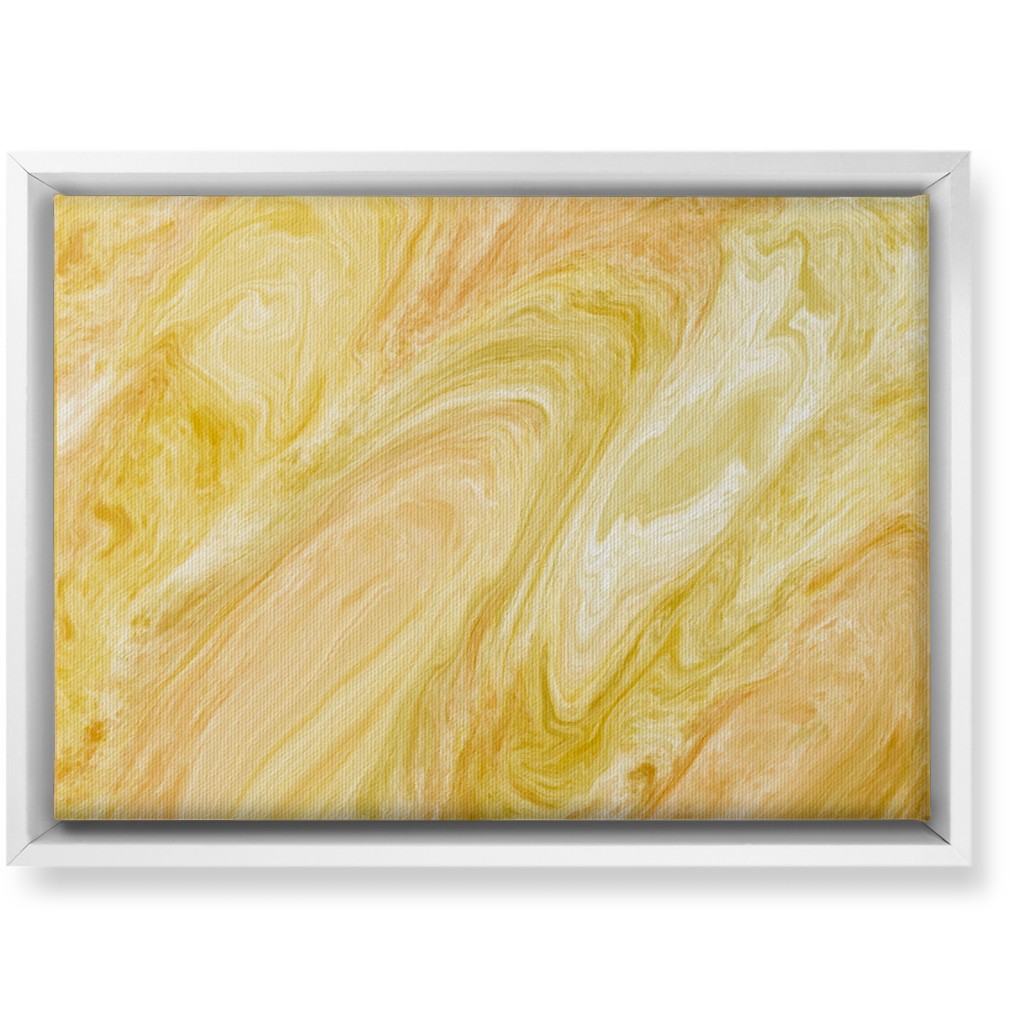 Abstract Acrylic Pour - Yellow Wall Art, White, Single piece, Canvas, 10x14, Yellow, Classic Yellow