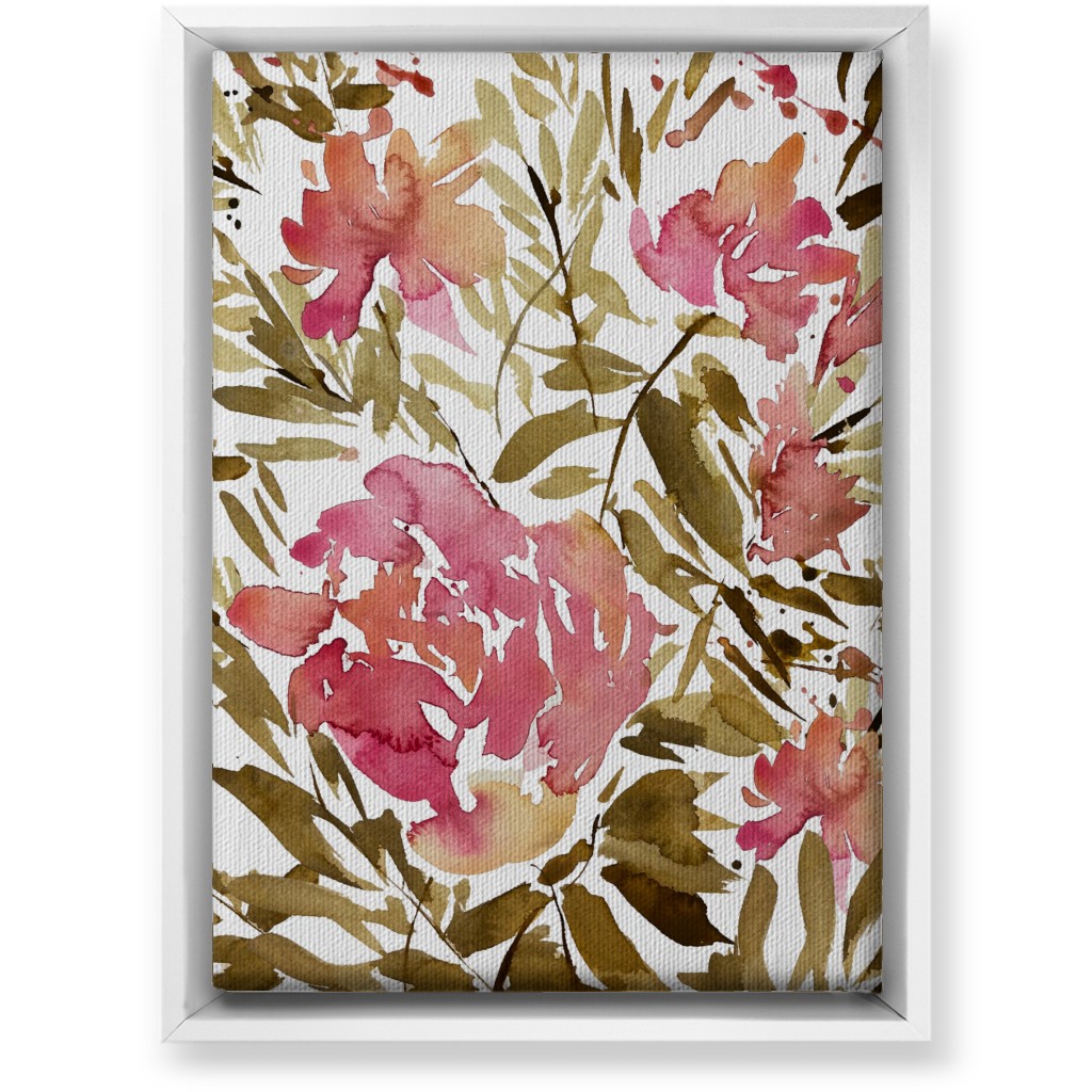 Bewildered - Pink and Green Wall Art, White, Single piece, Canvas, 10x14, Pink
