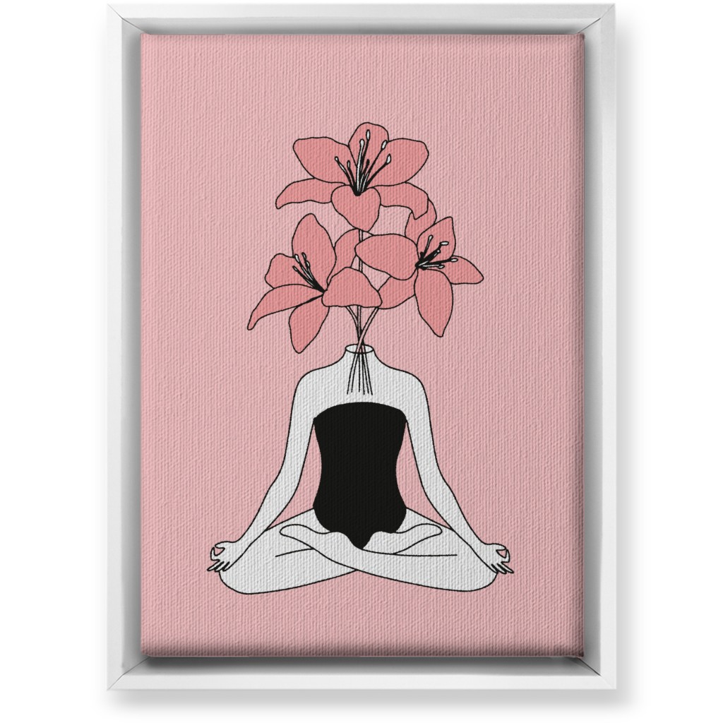Feminine Yoga - Pink Wall Art, White, Single piece, Canvas, 10x14, Pink