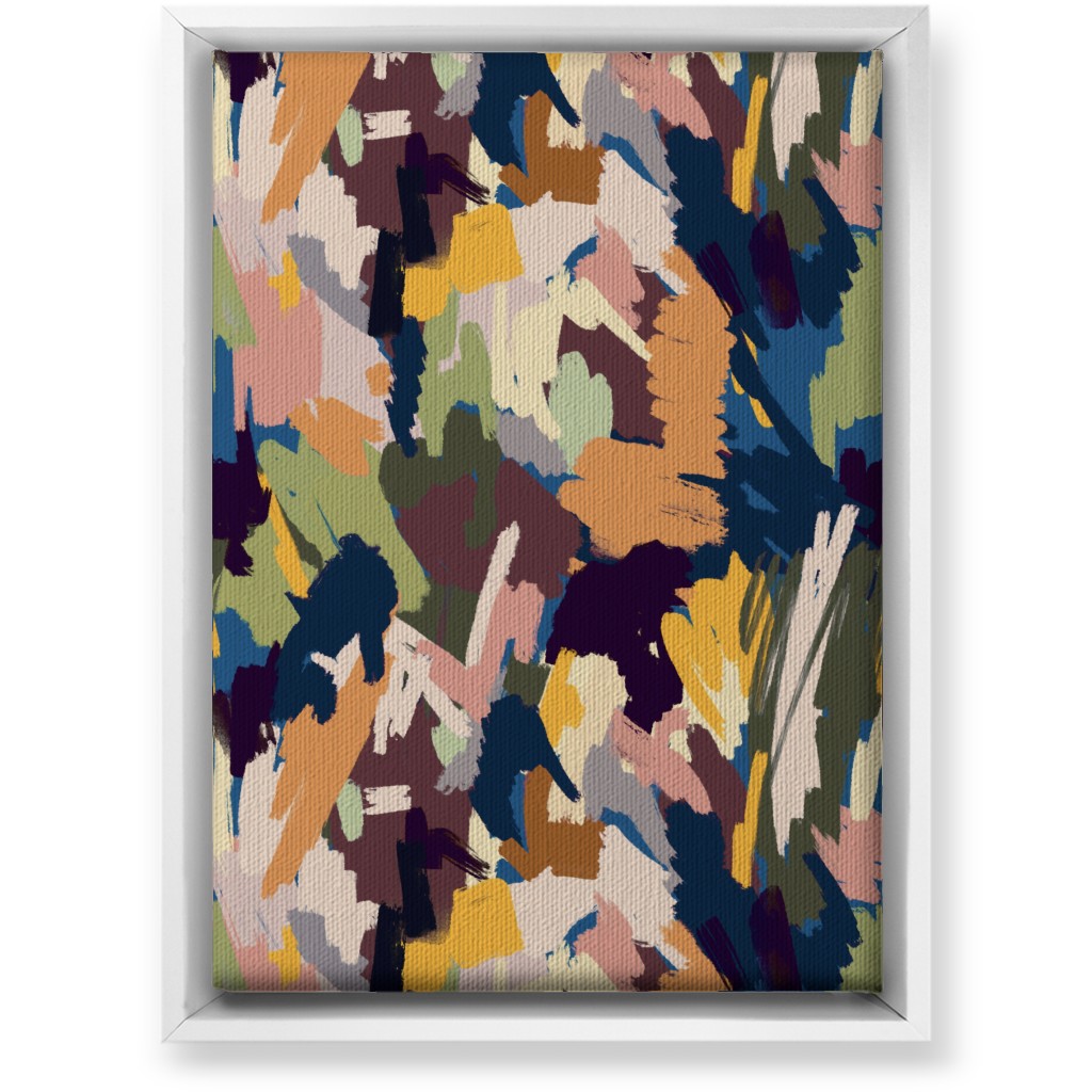 Abstract Scratches - Multi Wall Art, White, Single piece, Canvas, 10x14, Multicolor