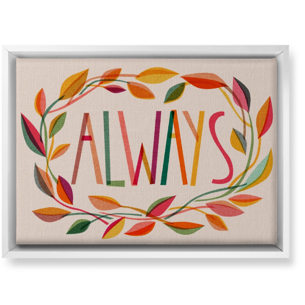 Always Leaves Wreath - Multi Wall Art, White, Single piece, Canvas, 10x14, Multicolor
