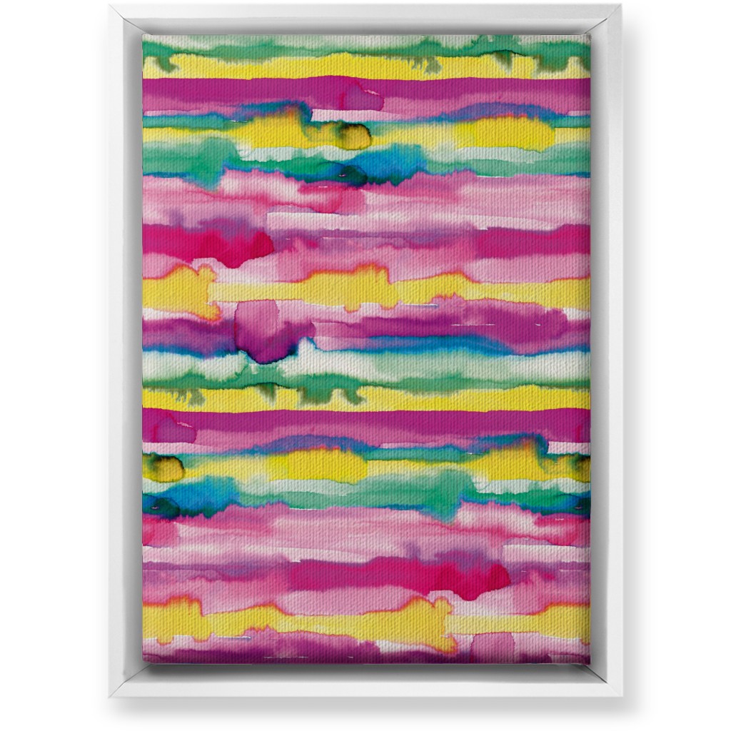 Gradient Watercolor Stripes - Multi Wall Art, White, Single piece, Canvas, 10x14, Multicolor