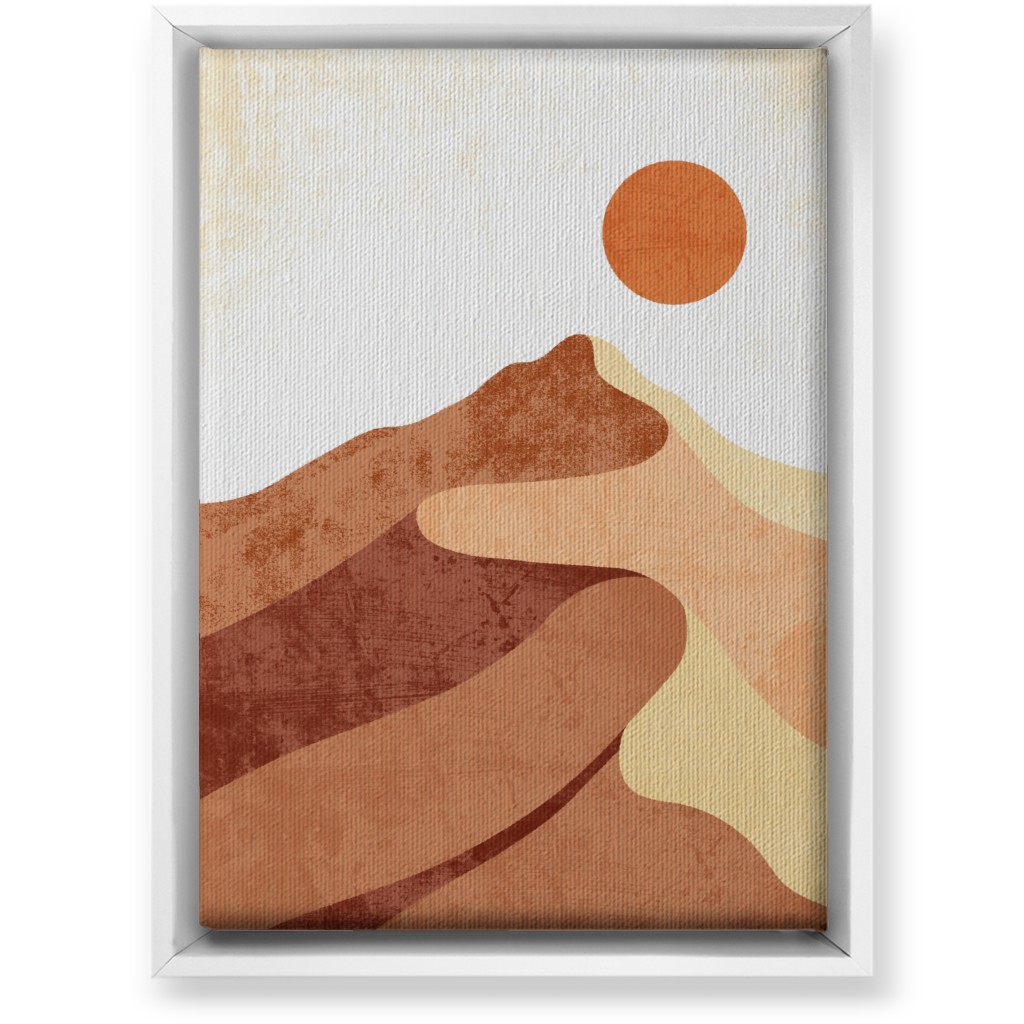 Desert Landscape - Earthy Warm Tones Wall Art, White, Single piece, Canvas, 10x14, Orange, Orange