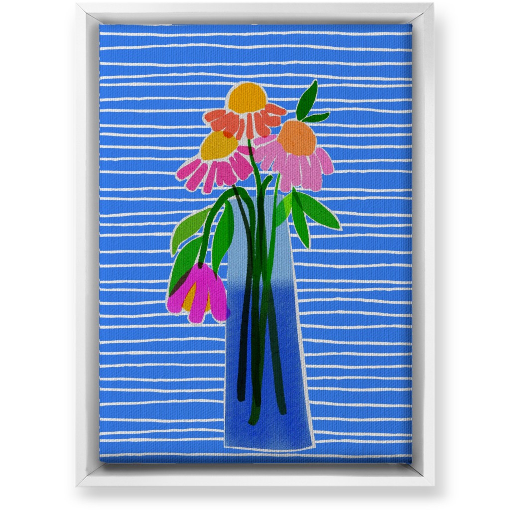 Santorini - Blue Wall Art, White, Single piece, Canvas, 10x14, Blue, True Blue