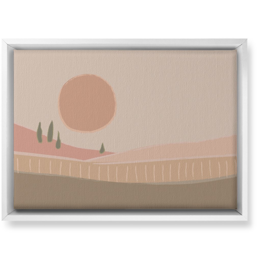 Simple Landscape Wall Art, White, Single piece, Canvas, 10x14, Pink
