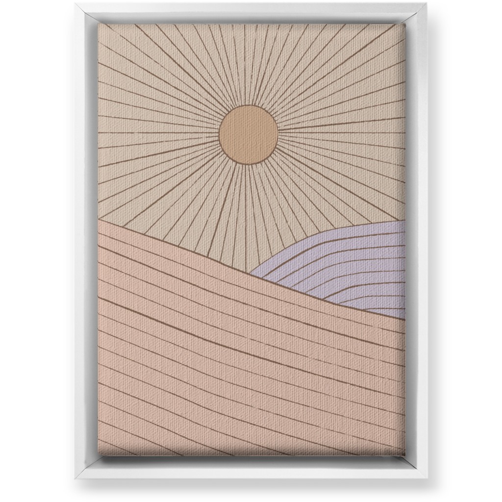 Sun in the Landscape - Pink Wall Art, White, Single piece, Canvas, 10x14, Pink, Bright Pink