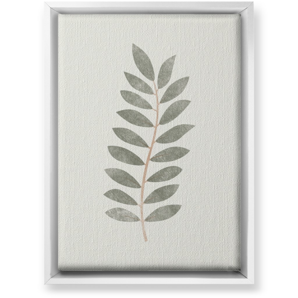 Botanical Leaf Iii Wall Art, White, Single piece, Canvas, 10x14, Green, Sage