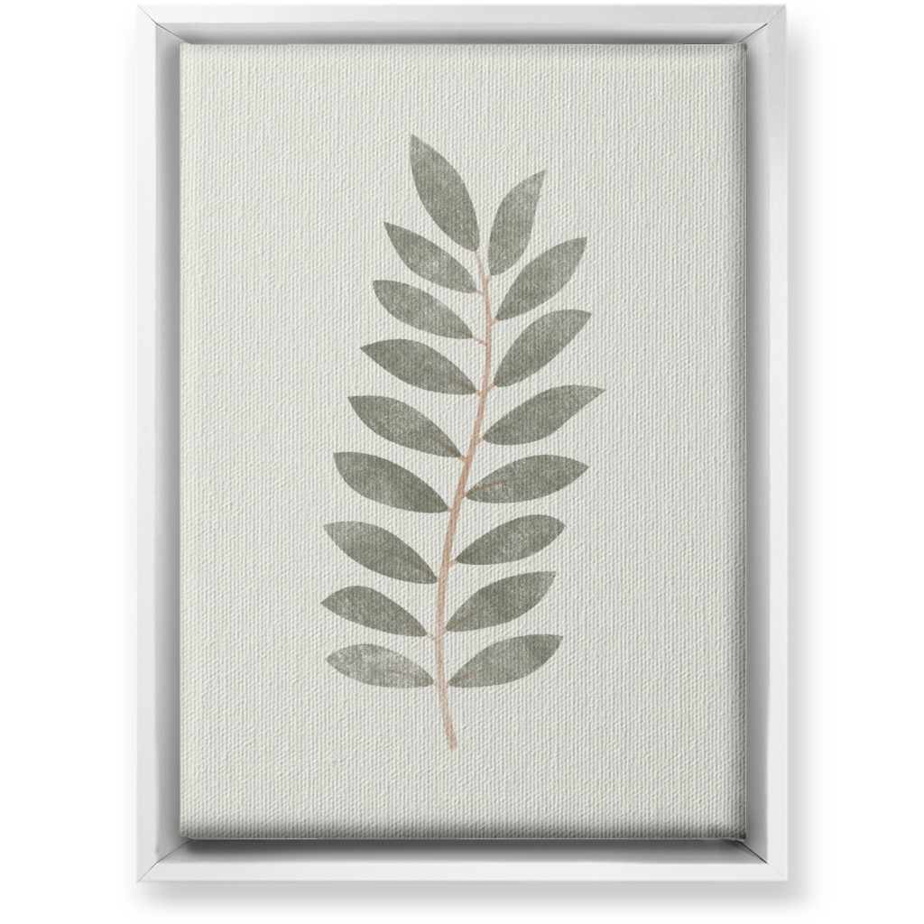 Botanical Leaf Iii Wall Art, White, Single piece, Canvas, 10x14, Green