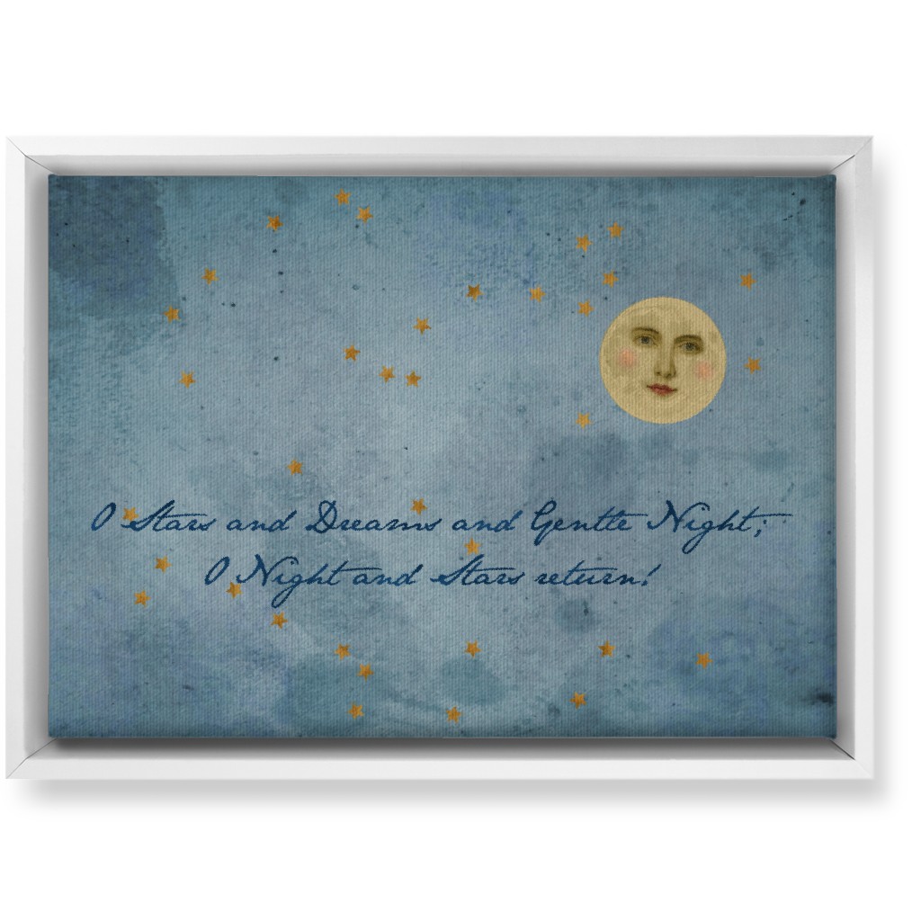 O Night - Blue Wall Art, White, Single piece, Canvas, 10x14, Blue