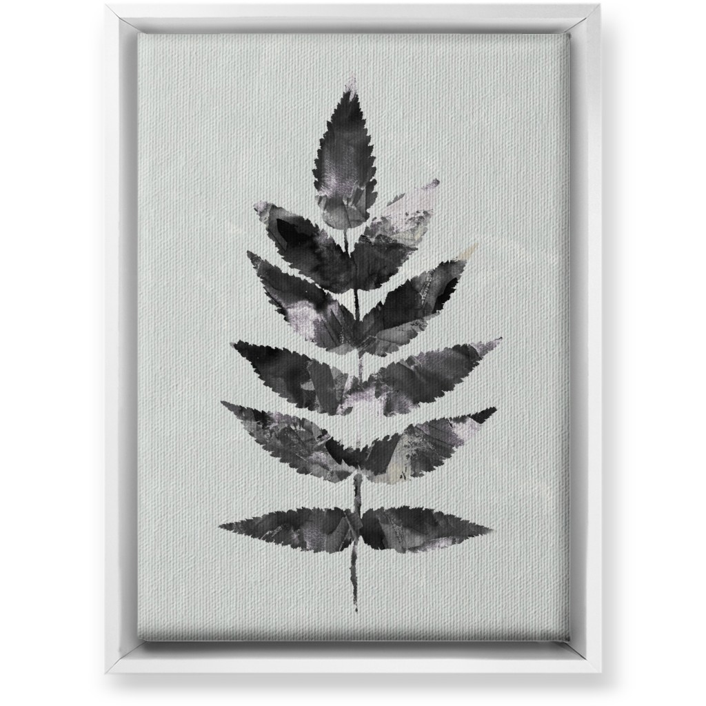 Botanical Leaf Wall Art, White, Single piece, Canvas, 10x14, Beige