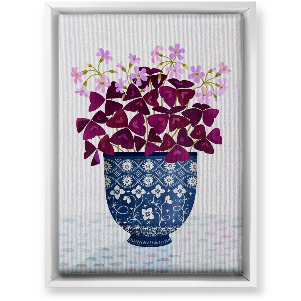 Oxalis Triangularis - Purple and Blue Wall Art, White, Single piece, Canvas, 10x14, Purple