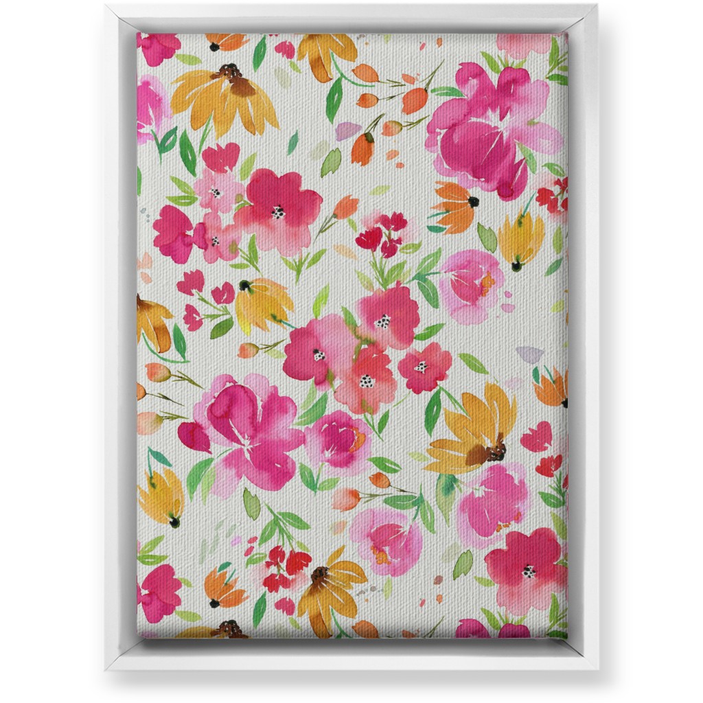 Smells Like Spring Wall Art, White, Single piece, Canvas, 10x14, Pink, Bright Pink