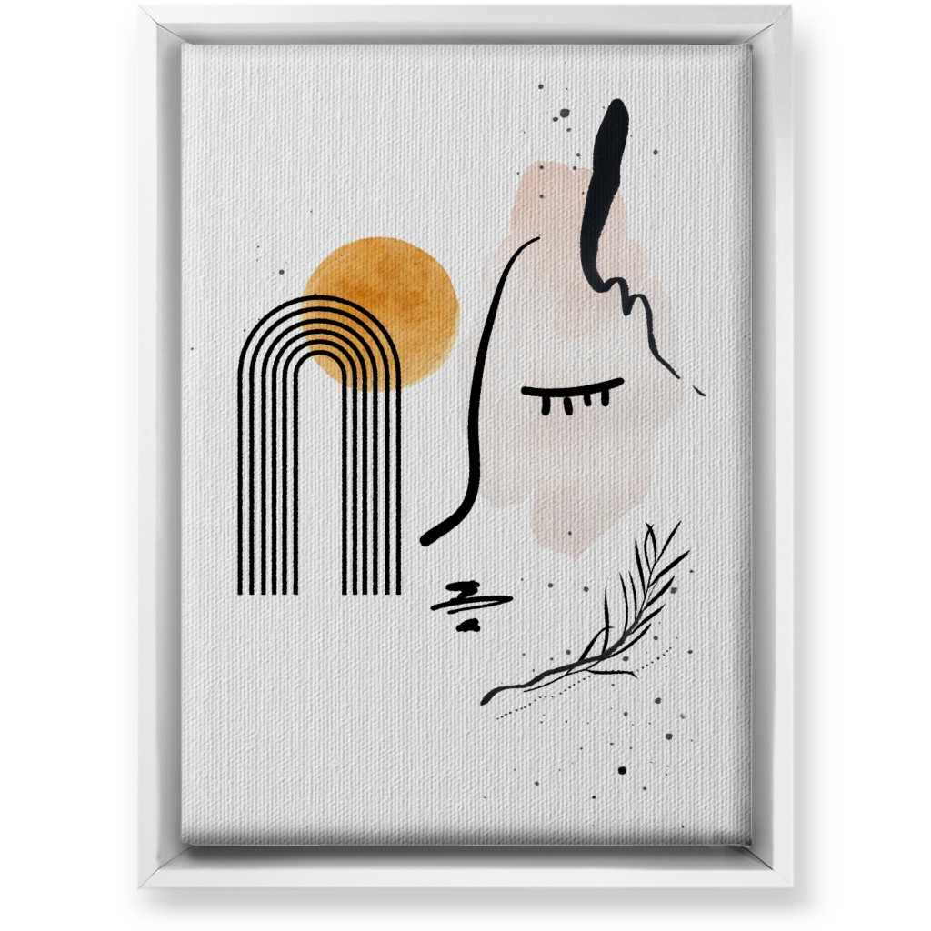 Sun Lady - Neutral Wall Art, White, Single piece, Canvas, 10x14, White, White