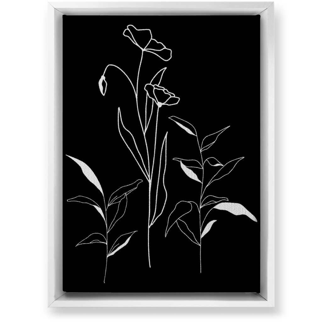 Meadow Botanical - Black and White Wall Art, White, Single piece, Canvas, 10x14, Black