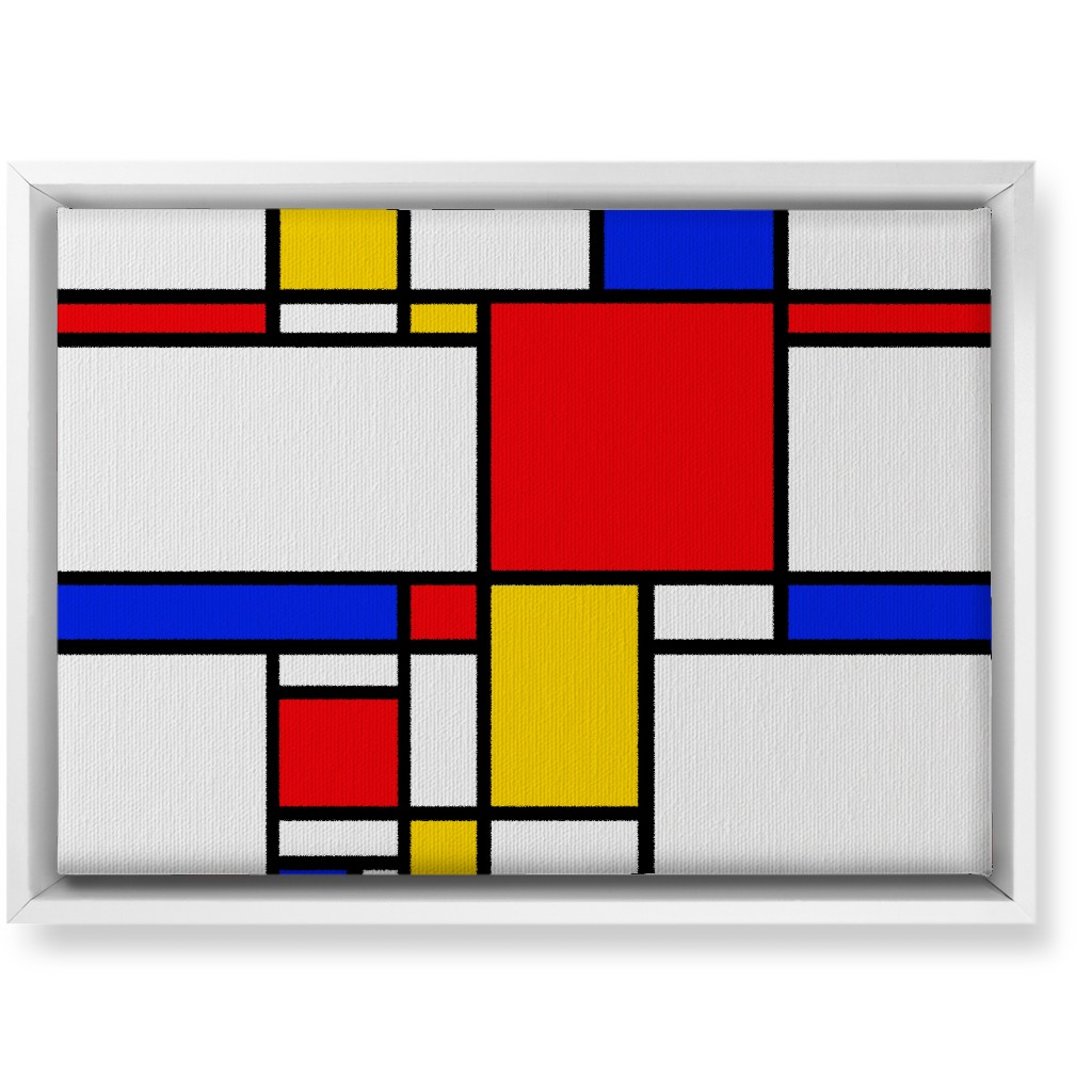 Mondrian Wall Art, White, Single piece, Canvas, 10x14, Multicolor