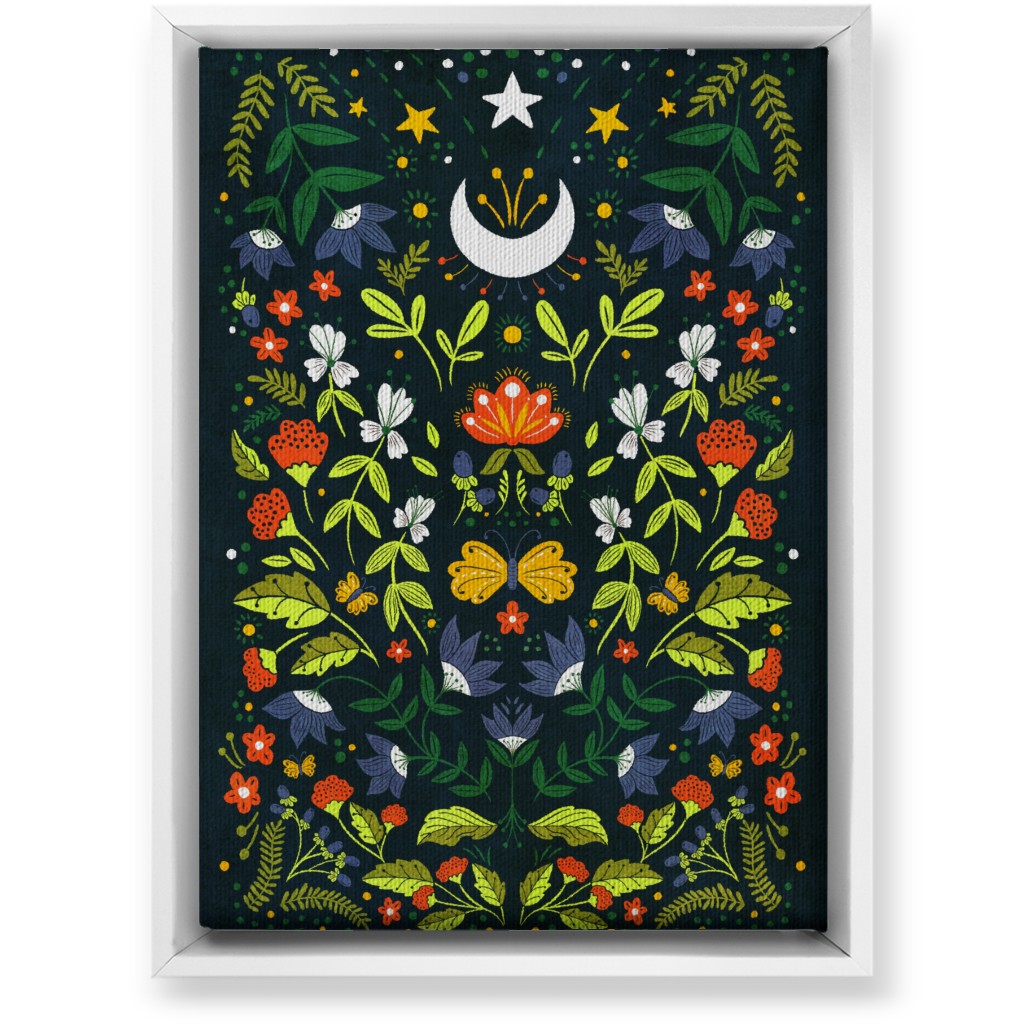 Night Garden - Multi Wall Art, White, Single piece, Canvas, 10x14, Multicolor