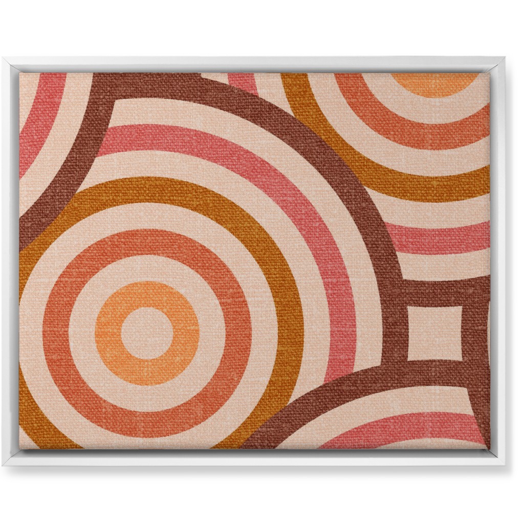 Retro Circles - Warm Wall Art, White, Single piece, Canvas, 16x20, Pink, Bright Pink