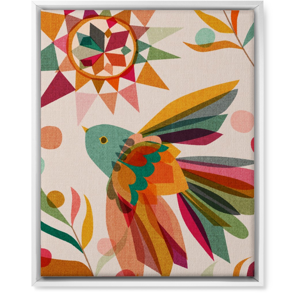 Joy, Hope and Peace - Multicolor Bird Wall Art, White, Single piece, Canvas, 16x20, Multicolor