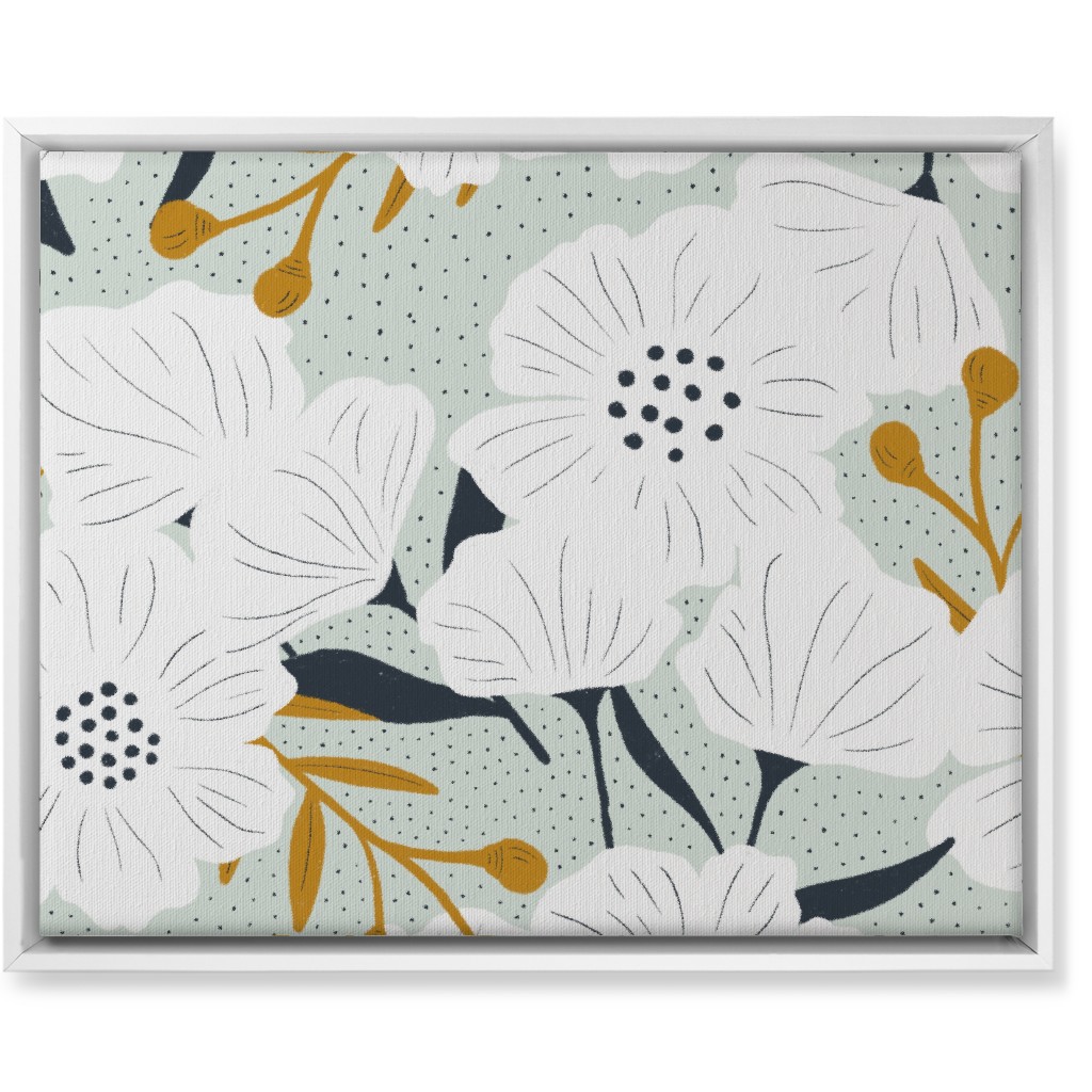 Beulah - Pale Blue Wall Art, White, Single piece, Canvas, 16x20, Blue