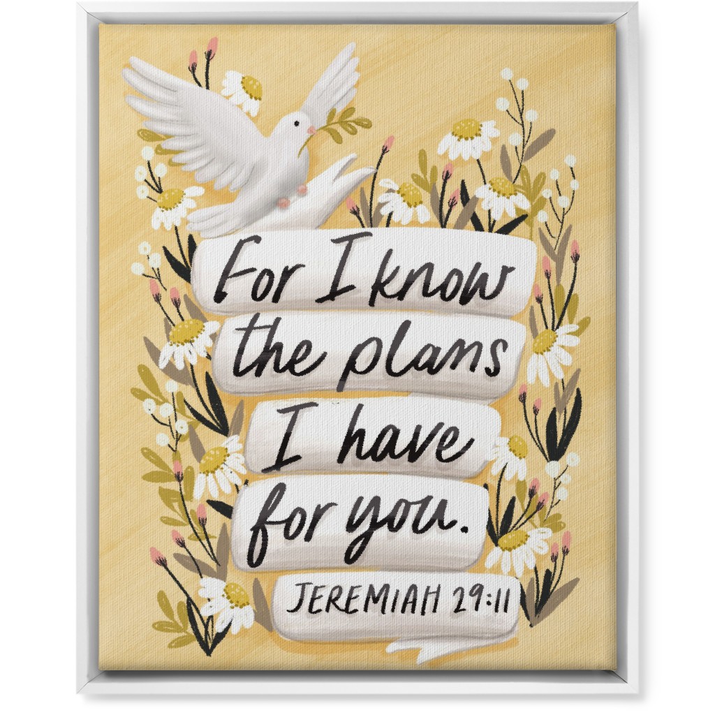 for I Know the Plans I Have for You - Yellow Wall Art, White, Single piece, Canvas, 16x20, Yellow, Classic Yellow