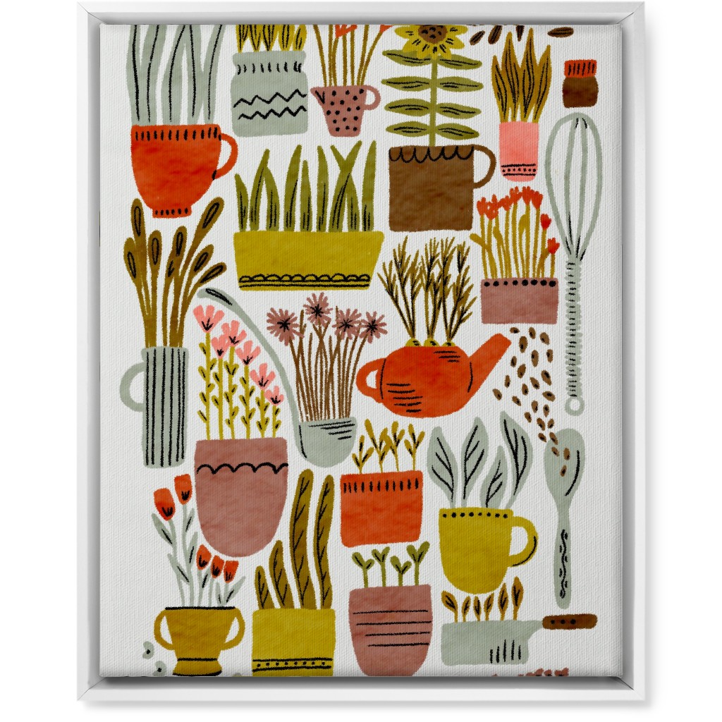 Kitchen Garden - Multi Wall Art, White, Single piece, Canvas, 16x20, Multicolor