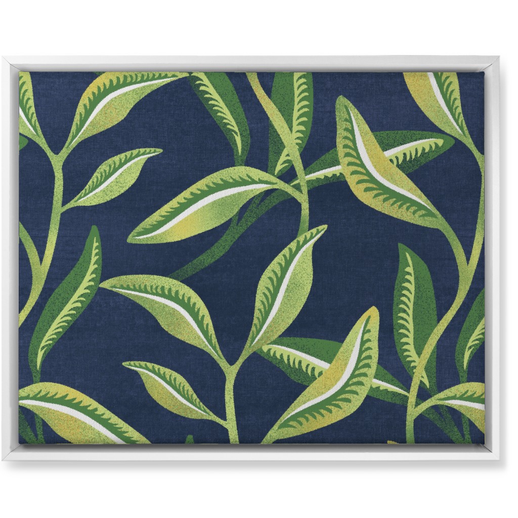 Leafy Vines - Green Wall Art, White, Single piece, Canvas, 16x20, Green, Classic Green