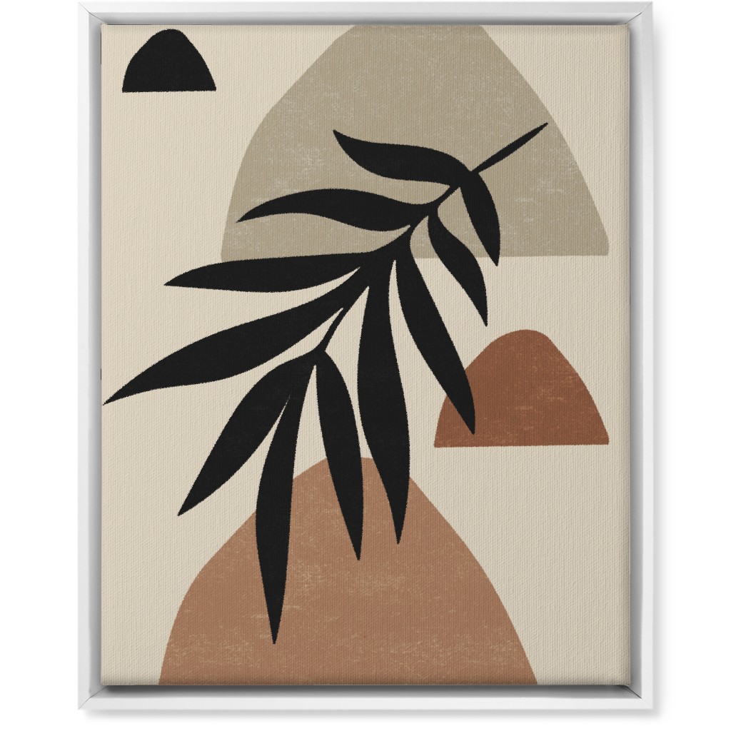 Abstract Palm - Neutral Wall Art, White, Single piece, Canvas, 16x20, Beige